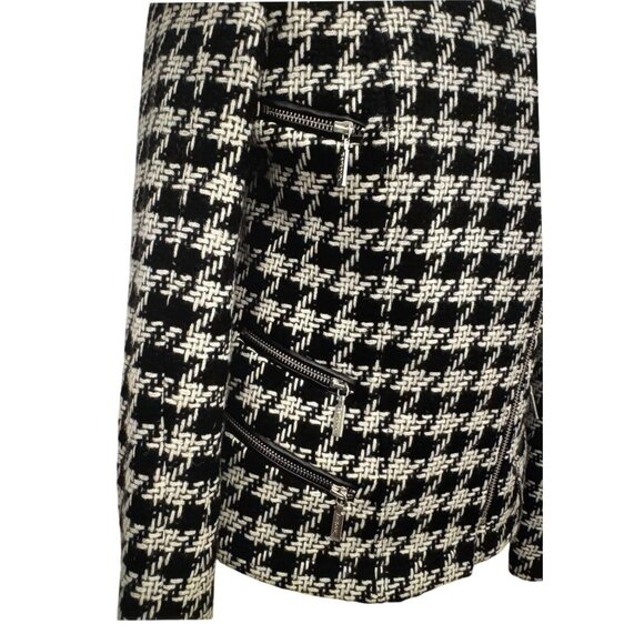 Barbour International Black Streak Houndstooth Jacket Womens Size 6 Wool Blend - Picture 14 of 14